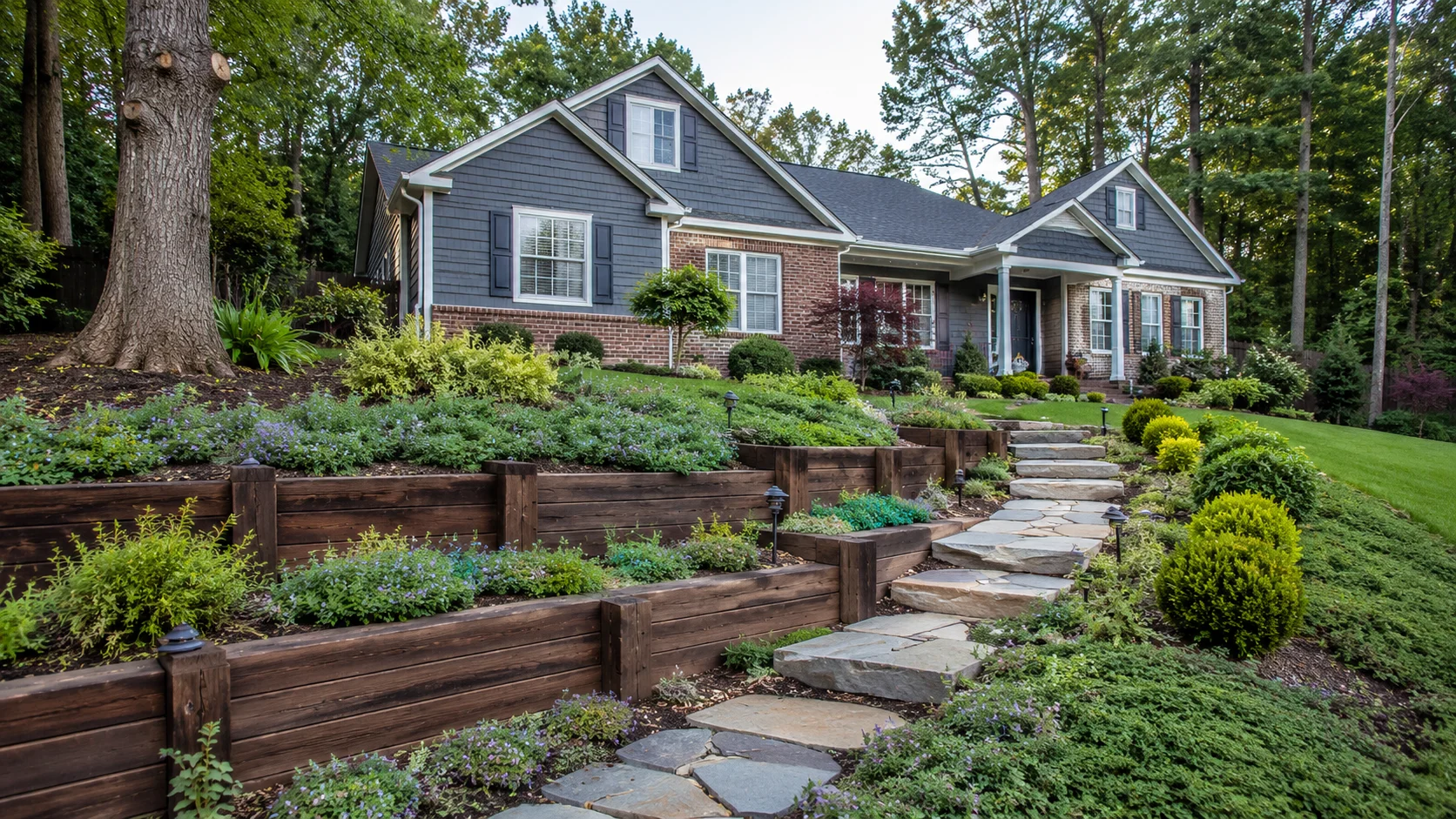 Read more about the article 17 Genius Sloped Front Yard Landscaping Fixes That Actually Work