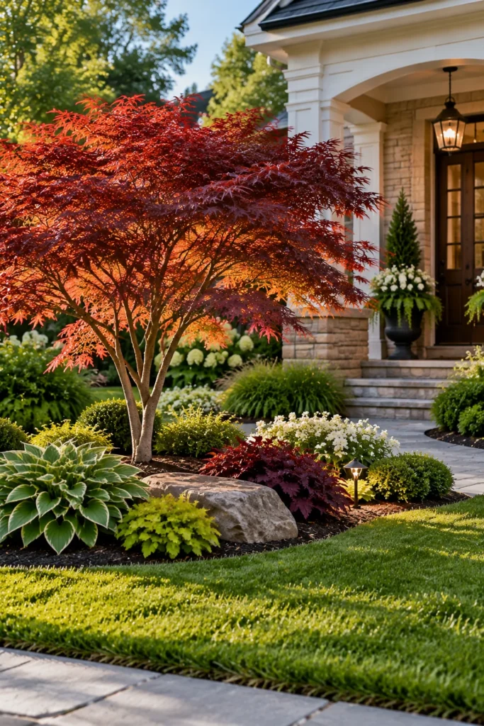 Specimen tree planted as a front yard focal point